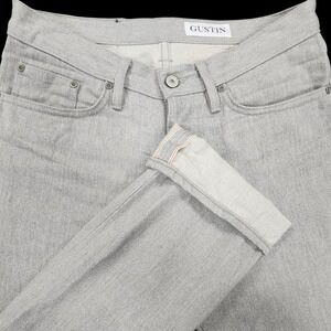 Gustin Jeans Selvedge Raw Denim Slim California Mens 31 (Fits as 29x30) Grey